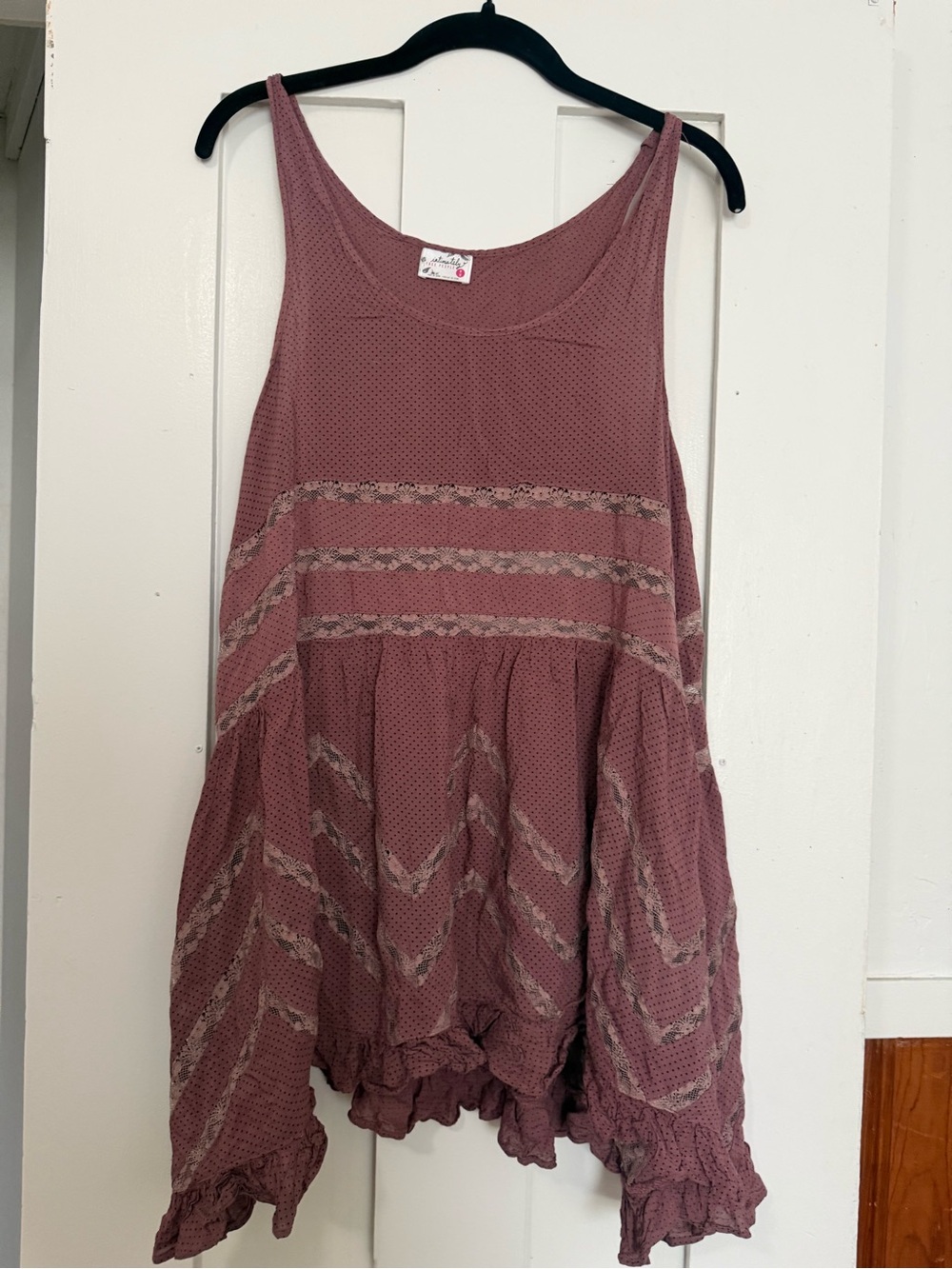 Free People Intimately Sleeveless Lace-Trim Tank Top in Mauve